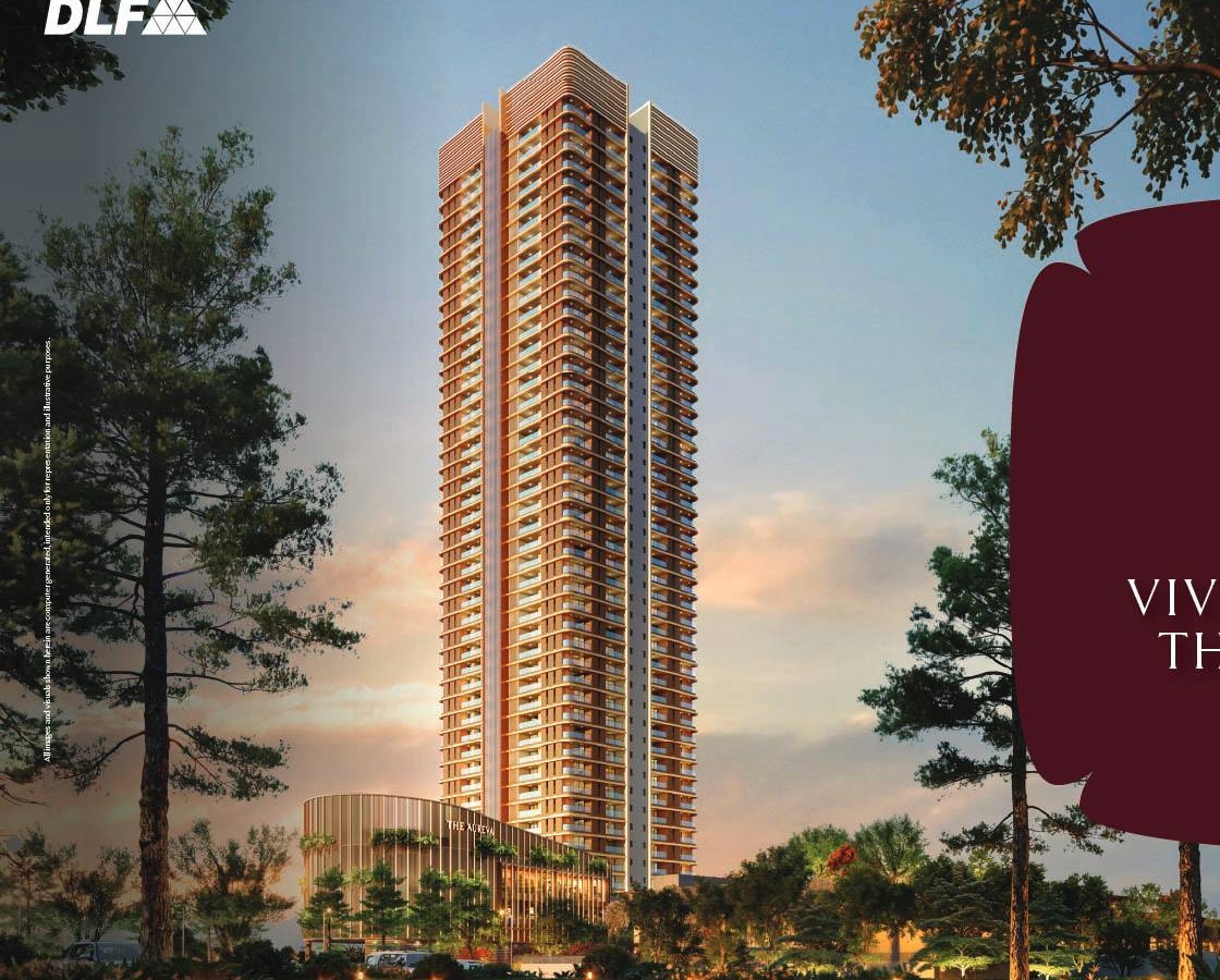 The Aureva rising behind the low clubhouse pavilion