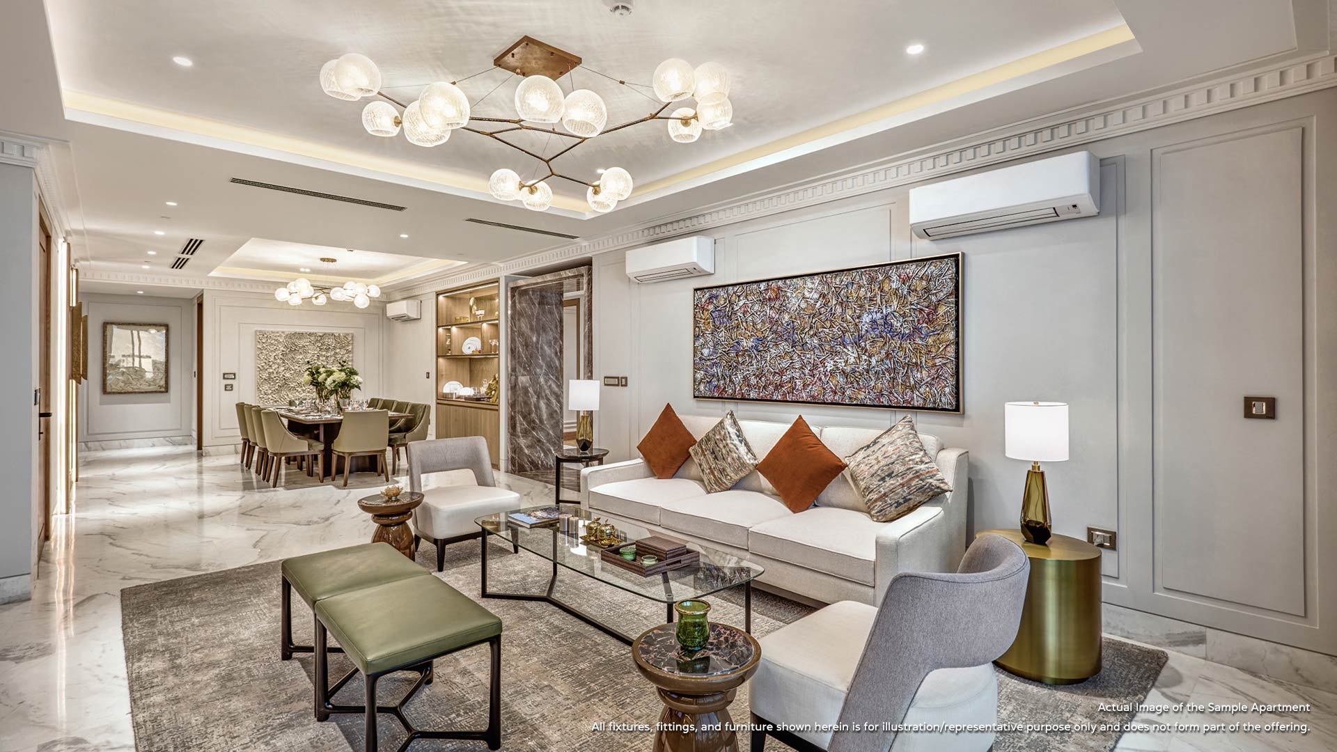 Low-rise residence at The Grove on Park Drive, DLF Phase 5, Gurugram, with louvred facades among mature trees
