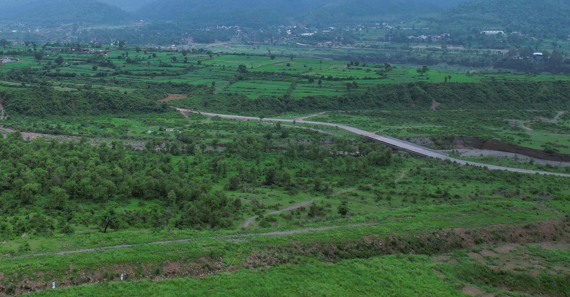 Aravalli foothills seen from the Privana township