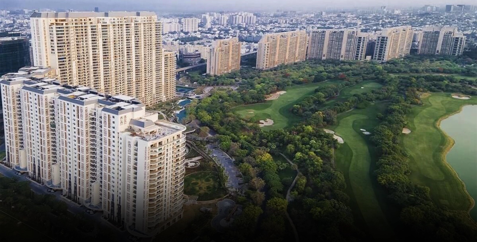 DLF Phase 5 towers bordering the golf course