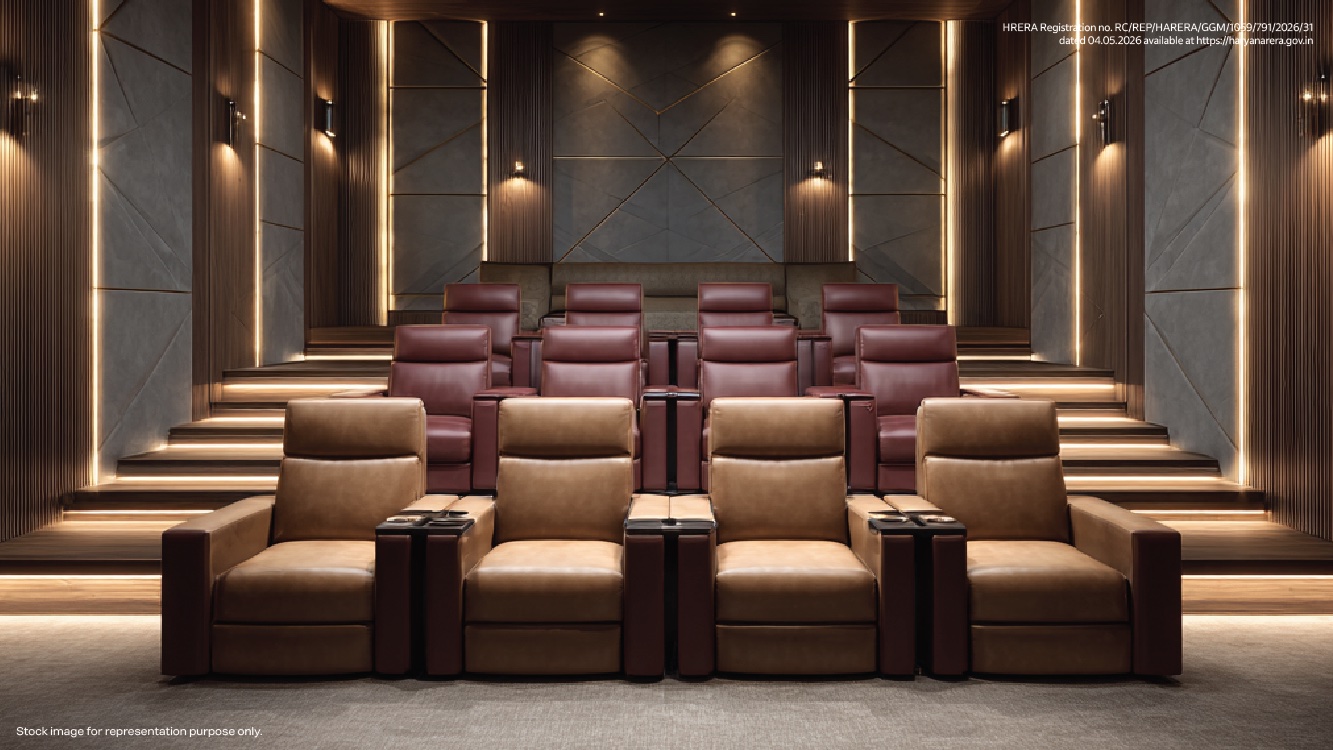 Private screening room with recliners